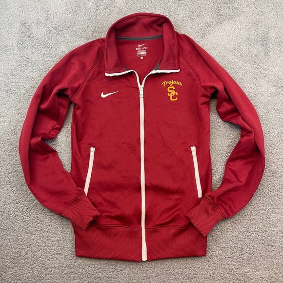 Nike Jackets & Blazers - Nike USC Trojans DRI-Fit Full Zip Jacket Women’s Small Cardinal Red coat sweater